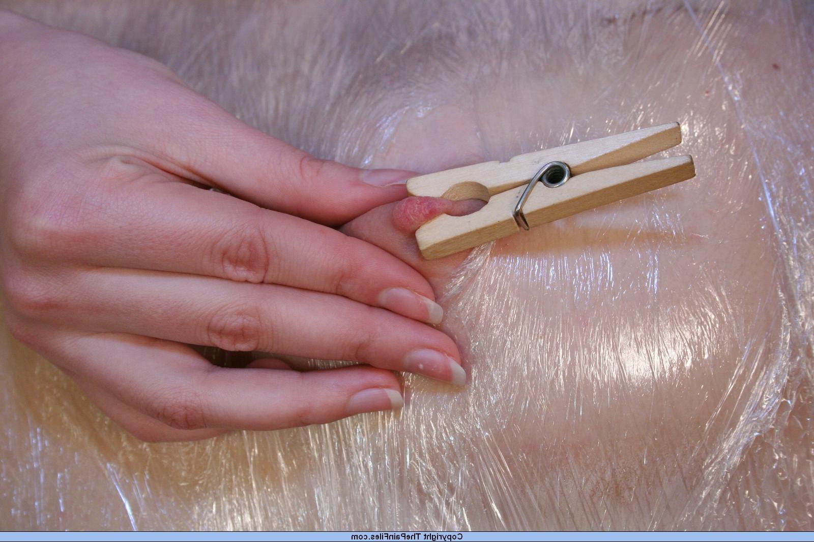 16P Plastic bondage punishment and lesbian tit torment