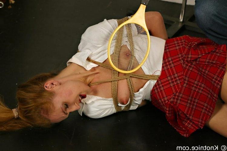 15P Plaid skirt cutie hogtied spanked and shocked
