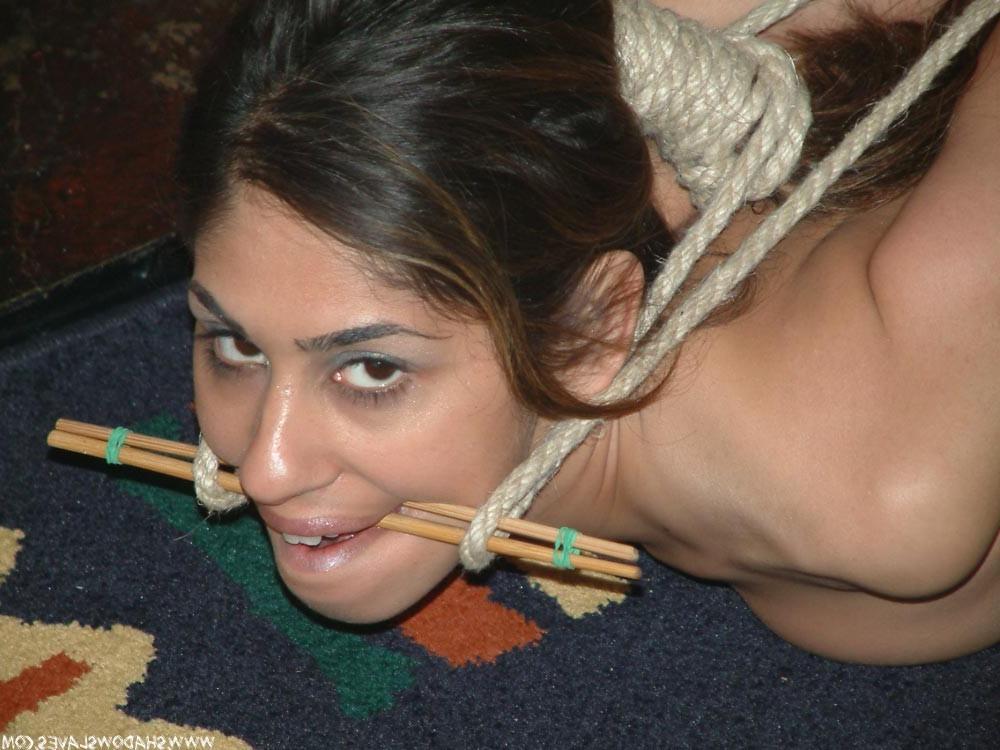 15P Indian slavegirl hogtied by a roaring fire
