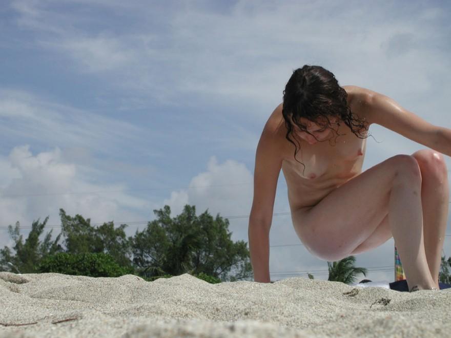 15P Everyone's looking at this sexy slim teen nudist