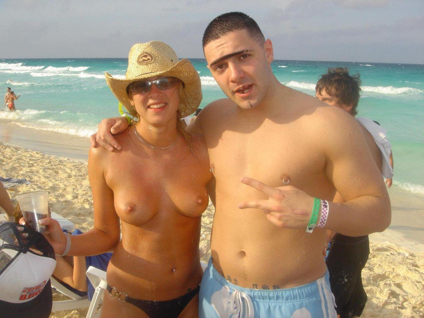 15P The water feels good on these nudist's bare skin