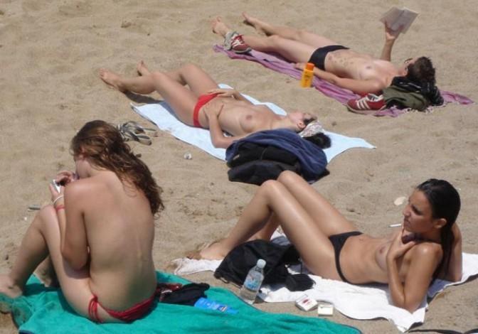 15P Barely legal nudist beach teen tans her whole body