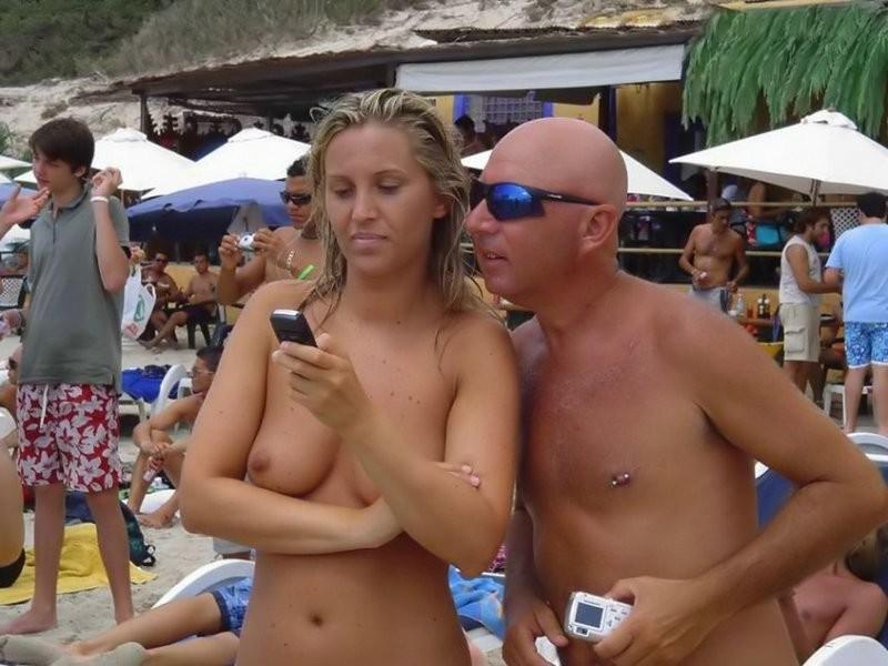 15P Guys can't keep their hands off of this hot nudist