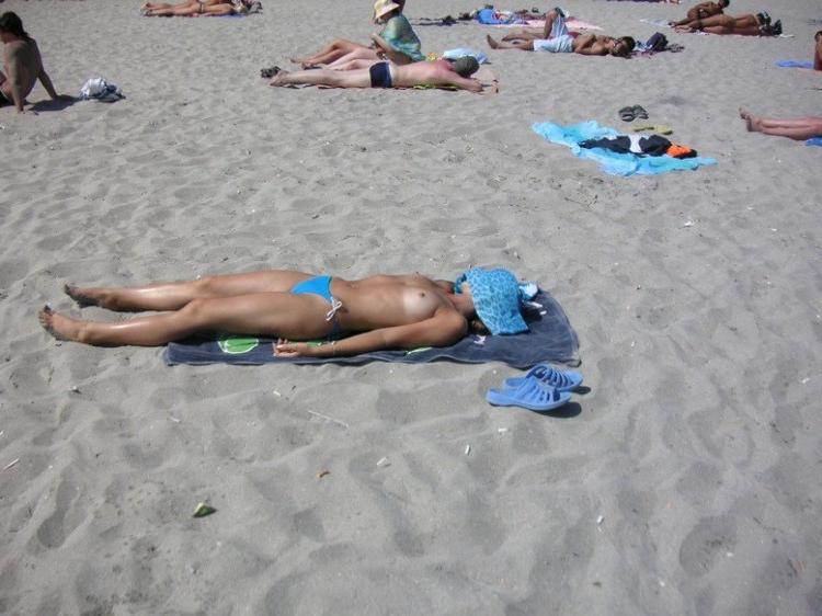 15P Guys can't keep their hands off of this hot nudist