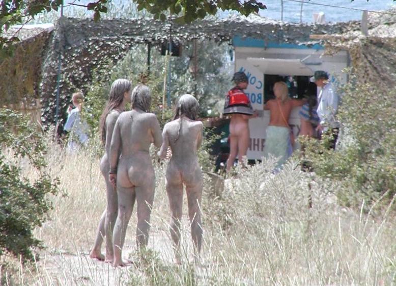 15P Guys can't keep their hands off of this hot nudist