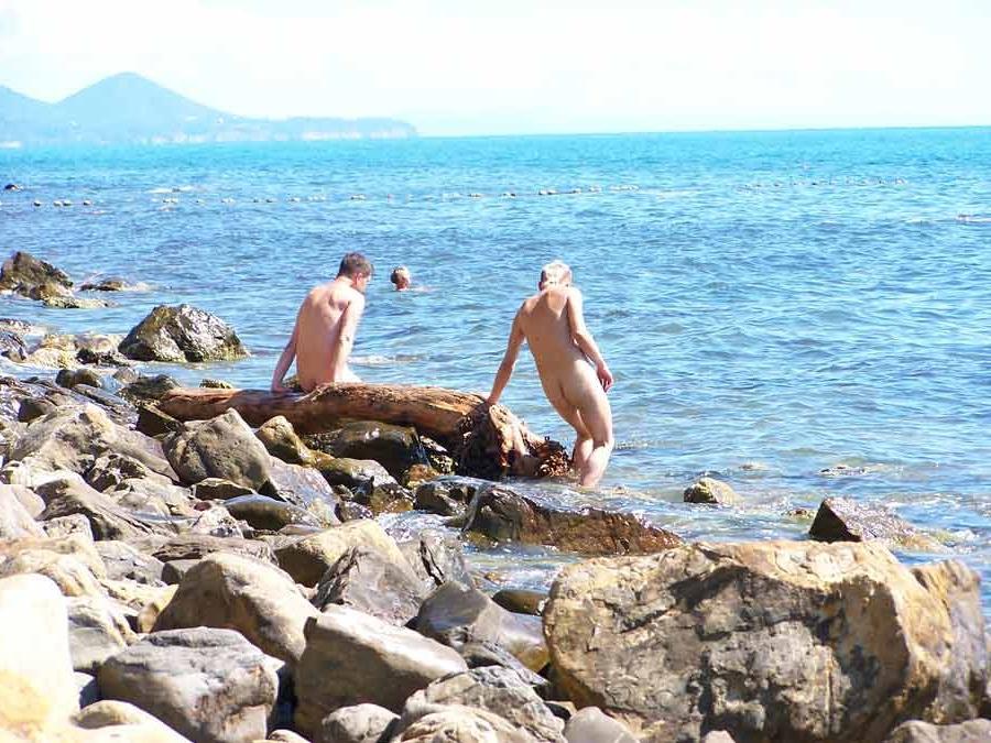 15P Guys can't keep their hands off of this hot nudist