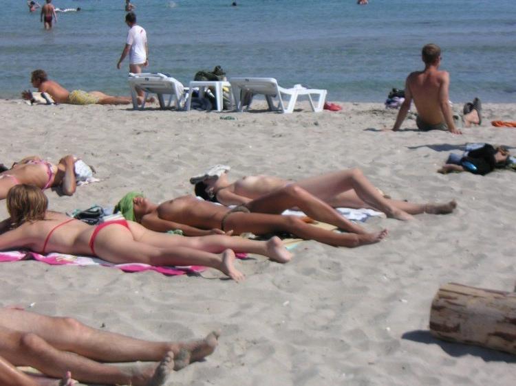 15P Guys can't keep their hands off of this hot nudist
