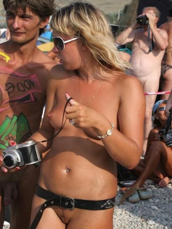 15P The sand's not nearly as hot as these two nudists