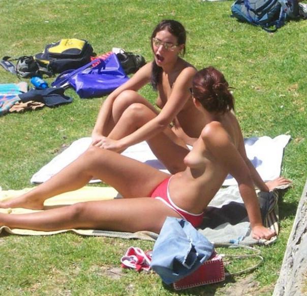 15P Everyone is excited when this nudist girl shows up