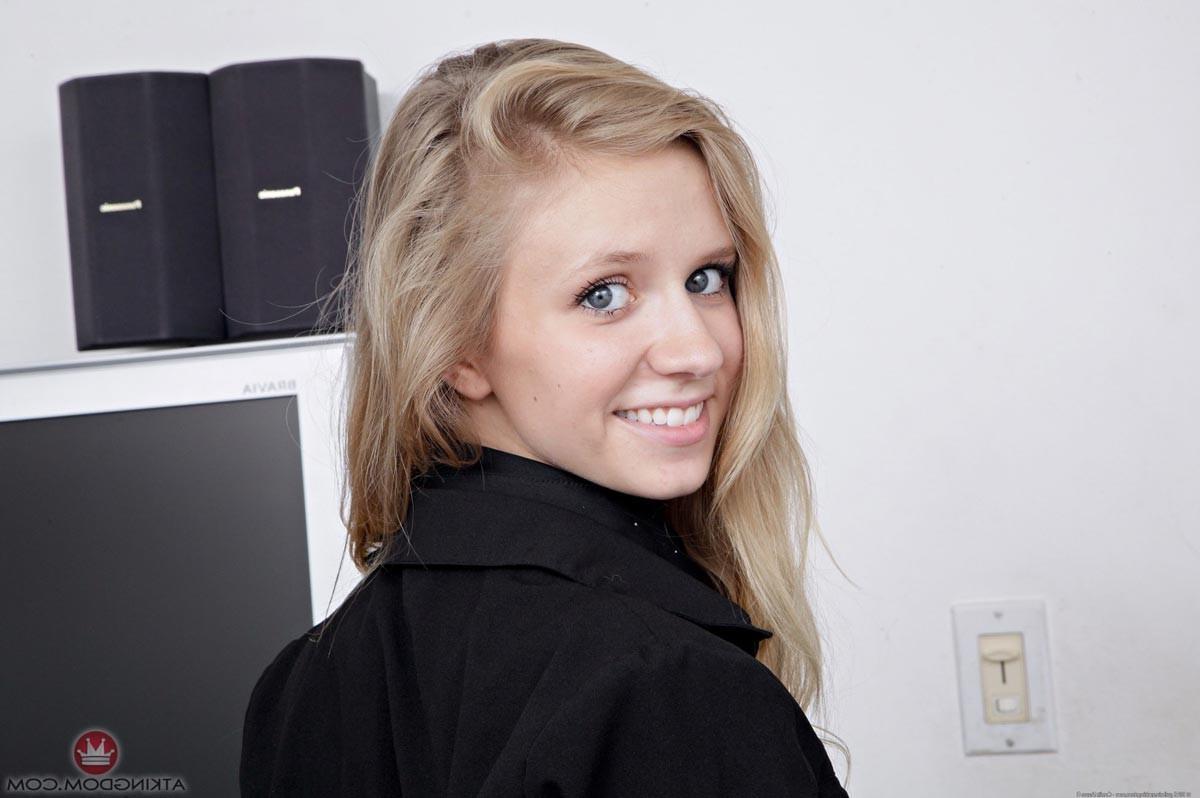 12P Skinny blonde in black panties