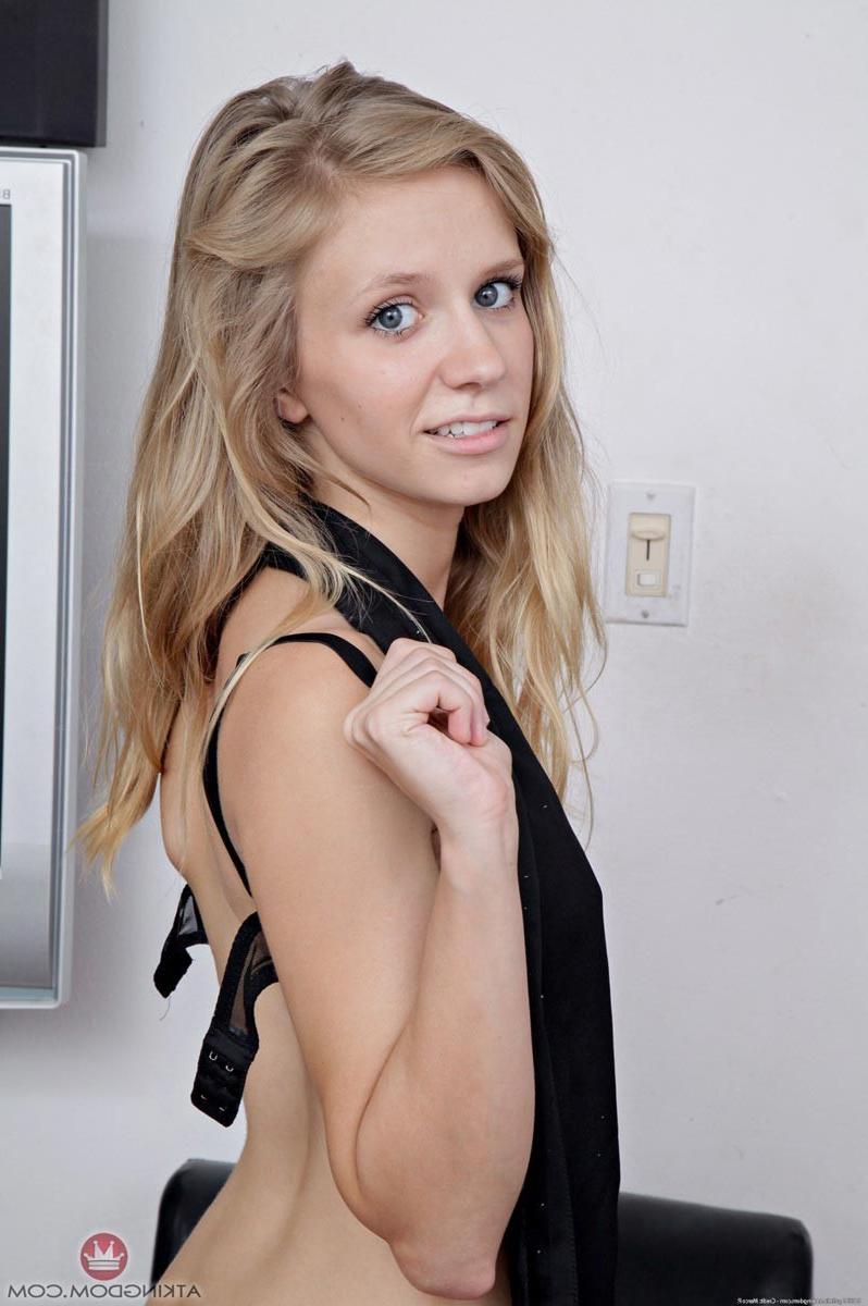 12P Skinny blonde in black panties