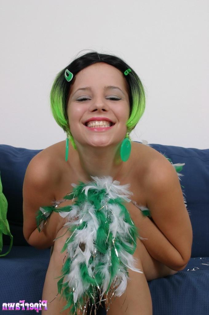 16P Teen girl with dyed hair teasing