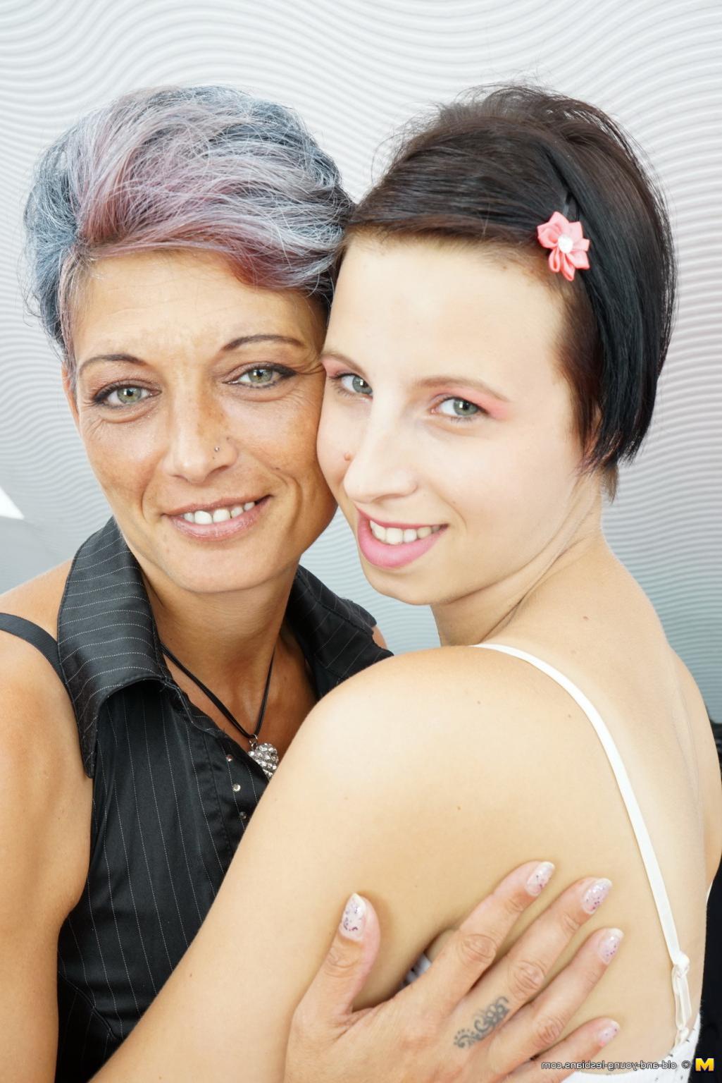 16P Old and young lesbian couple make out on the couch