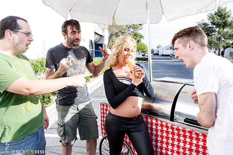 15P Romi Rain and Charisma Cappelli share cock in the foodtruck