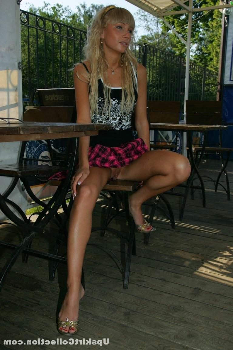 15P Nude upskirt view from lusty doll sitting with spread legs