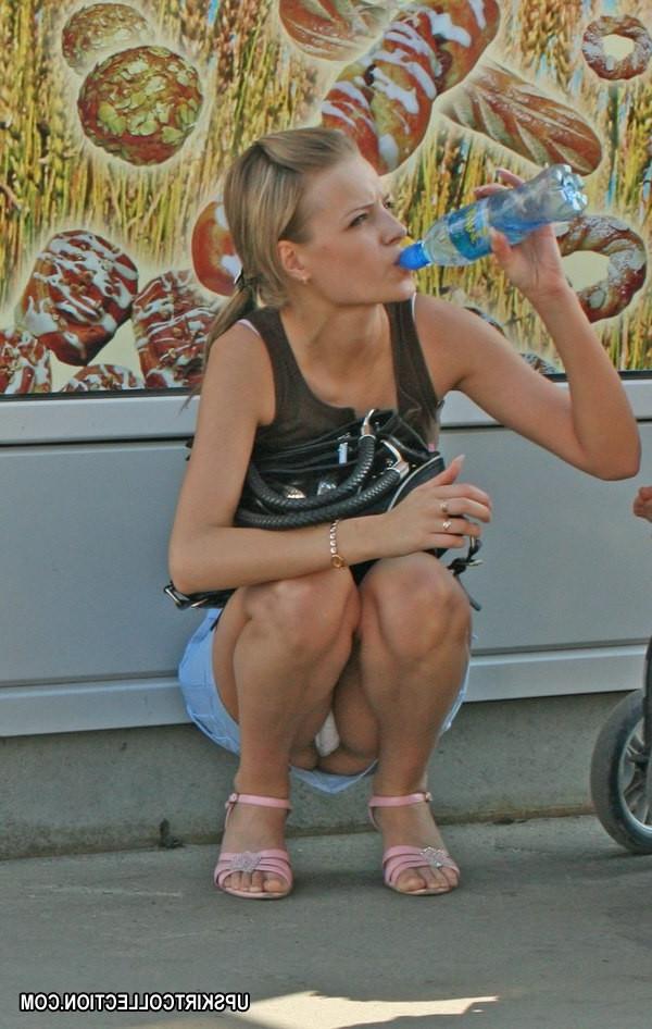 15P Killer pics with hot upskirt view uncovering green panties