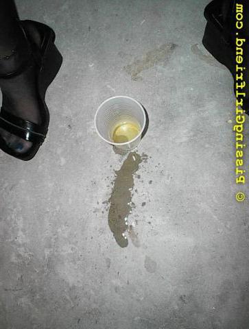 15P My skinny amateur teen girlfriend pisses in a cup