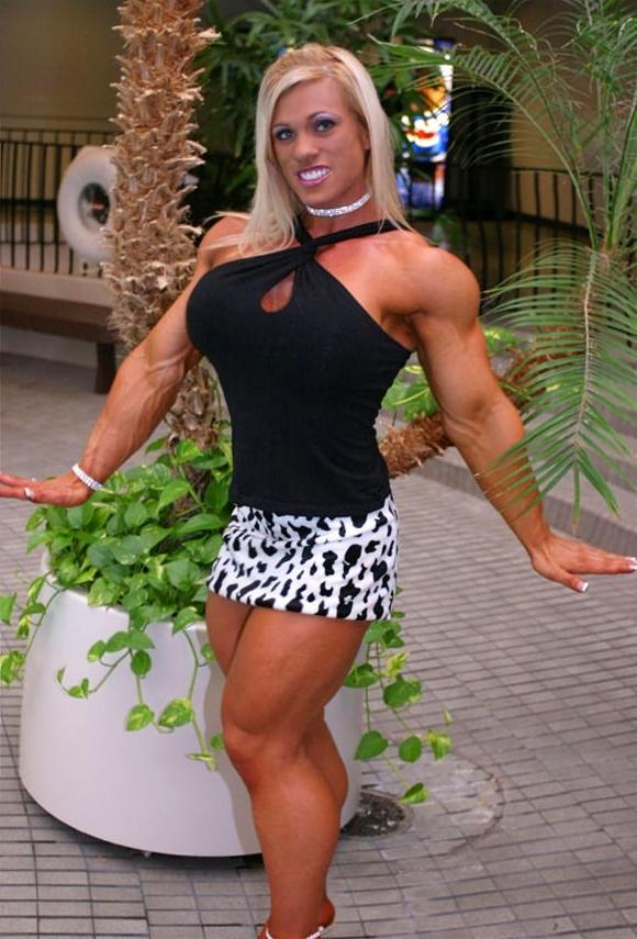 12P Beautiful blonde Female Bodybuilder with huge ripped muscles