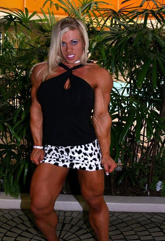 12P Beautiful blonde Female Bodybuilder with huge ripped muscles