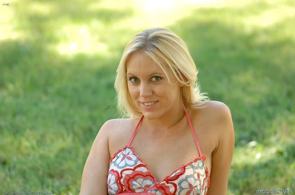 16P Cute and shy blonde babe masturbating her pussy in a public park