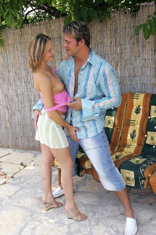 18P Cute Blond Gets Drilled From Behind On The Patio