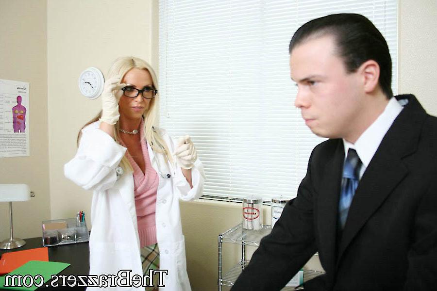 16P Busty doctor Nikki Benz in a short skirt nailed hard upskirt