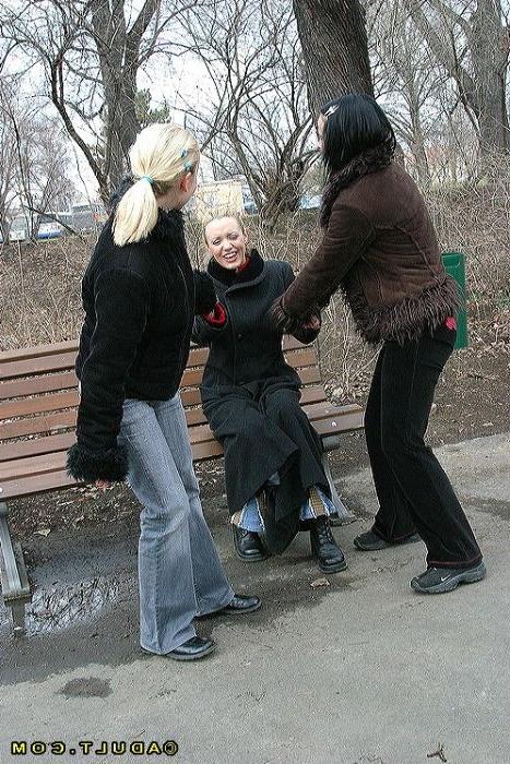 16P Cute lesbian babes going for a walk in the park
