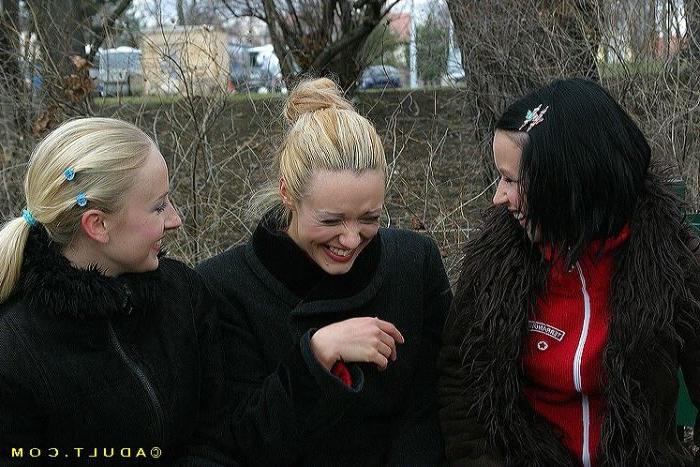 16P Cute lesbian babes going for a walk in the park
