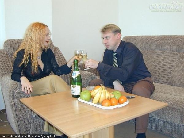 16P Drunk blonde in pantyhose gretting boned