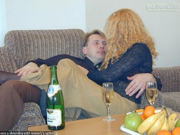 16P Drunk blonde in pantyhose gretting boned