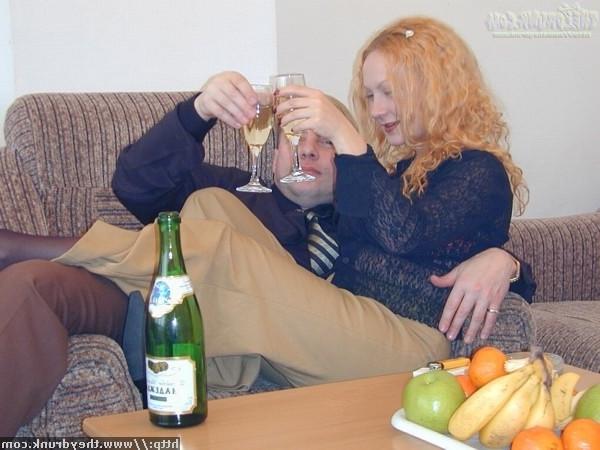 16P Drunk blonde in pantyhose gretting boned
