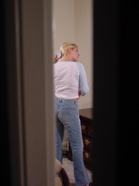 16P Blonde undressing on hidden cam