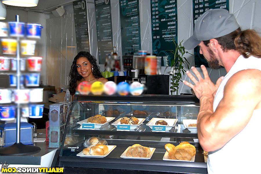 8P Beautiful latina deven gets her juicy love box pounded hard behind the counter o
