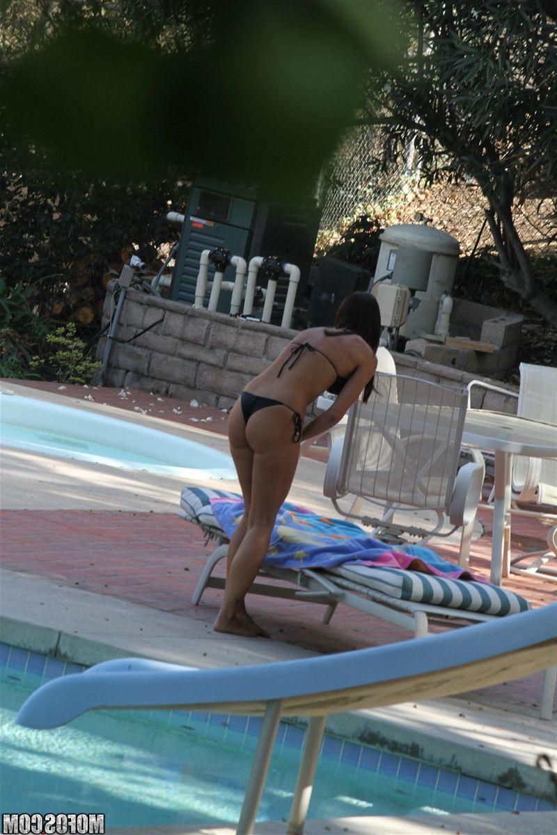 18P Kari Sweet has sex on the couch after laying by the pool