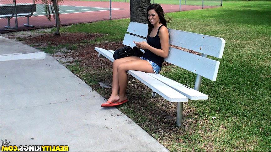 16P Super sexy long leg brunette gets picked up off the streets for some hot sex in 