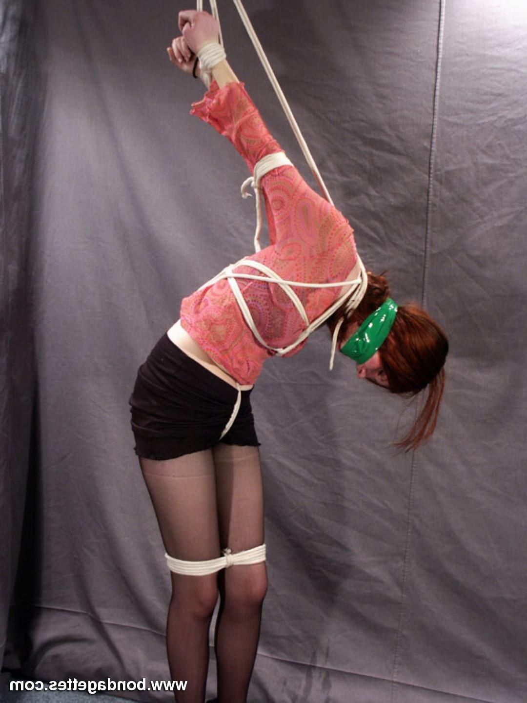 16P Amateur brunette subbie Veronica is tied in non nude bondage wea
