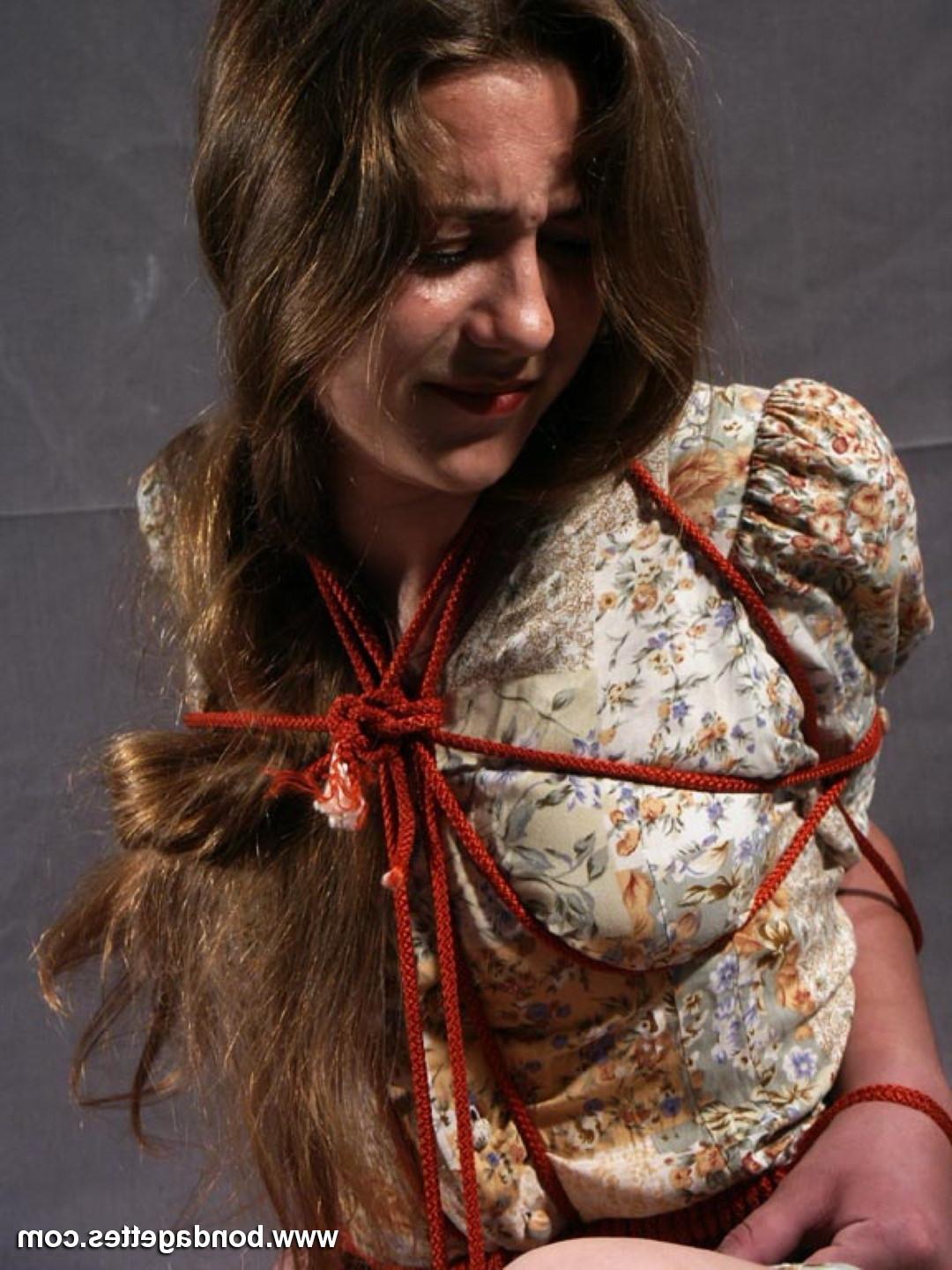 14P Sexy tape gagged milf Alennas red rope bondage