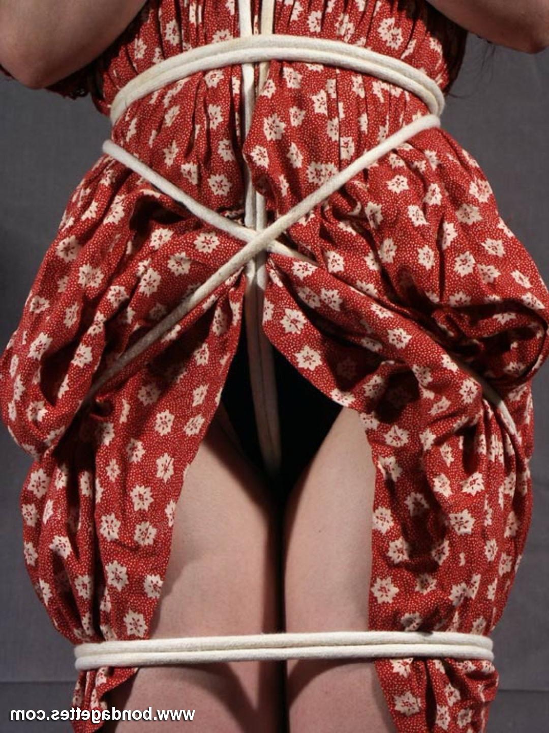 15P Beautiful amateur Lillith is bound with strict rope bondage whil