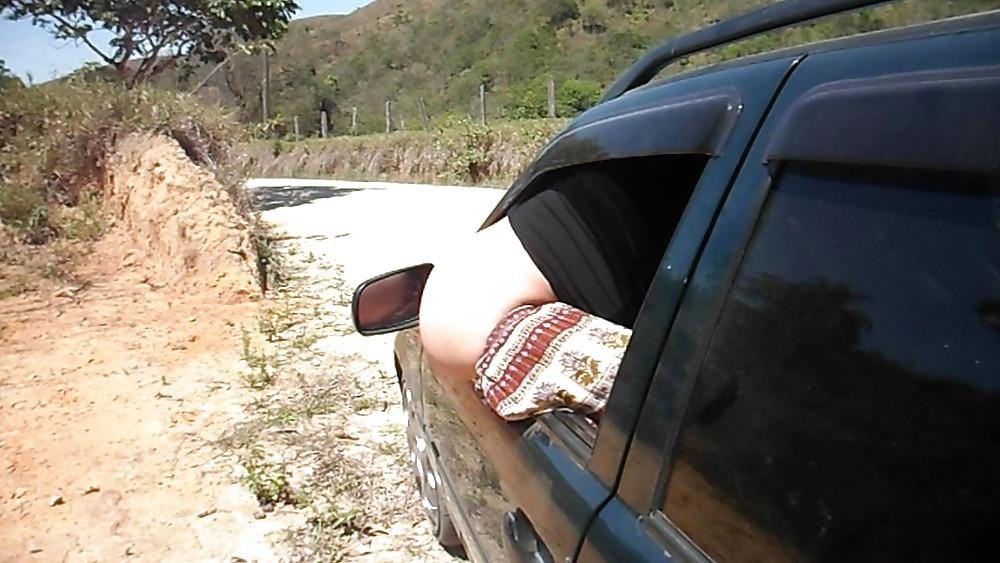 25P Wife big ass on the window car