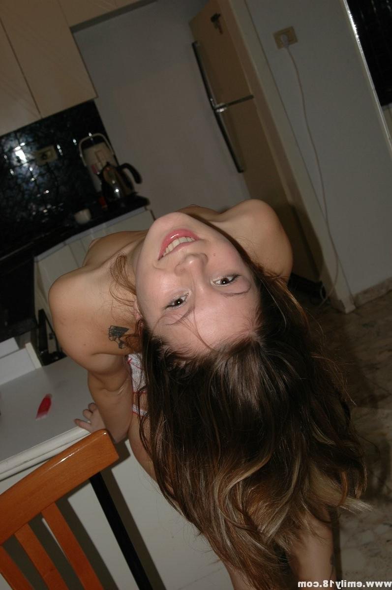 16P Topless teen Emily in sheer panties