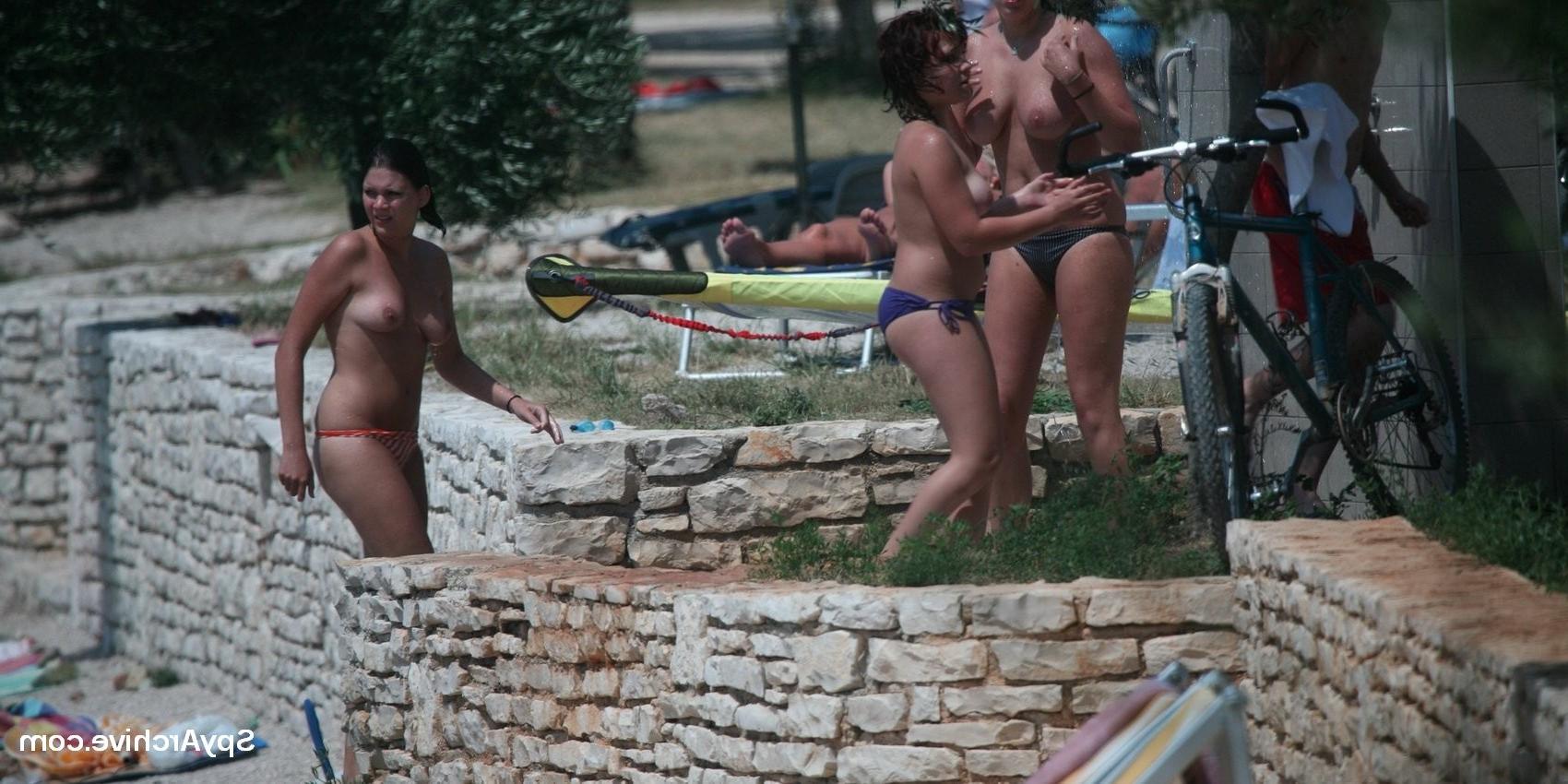15P Spying on lovely naked girls at nudist camp