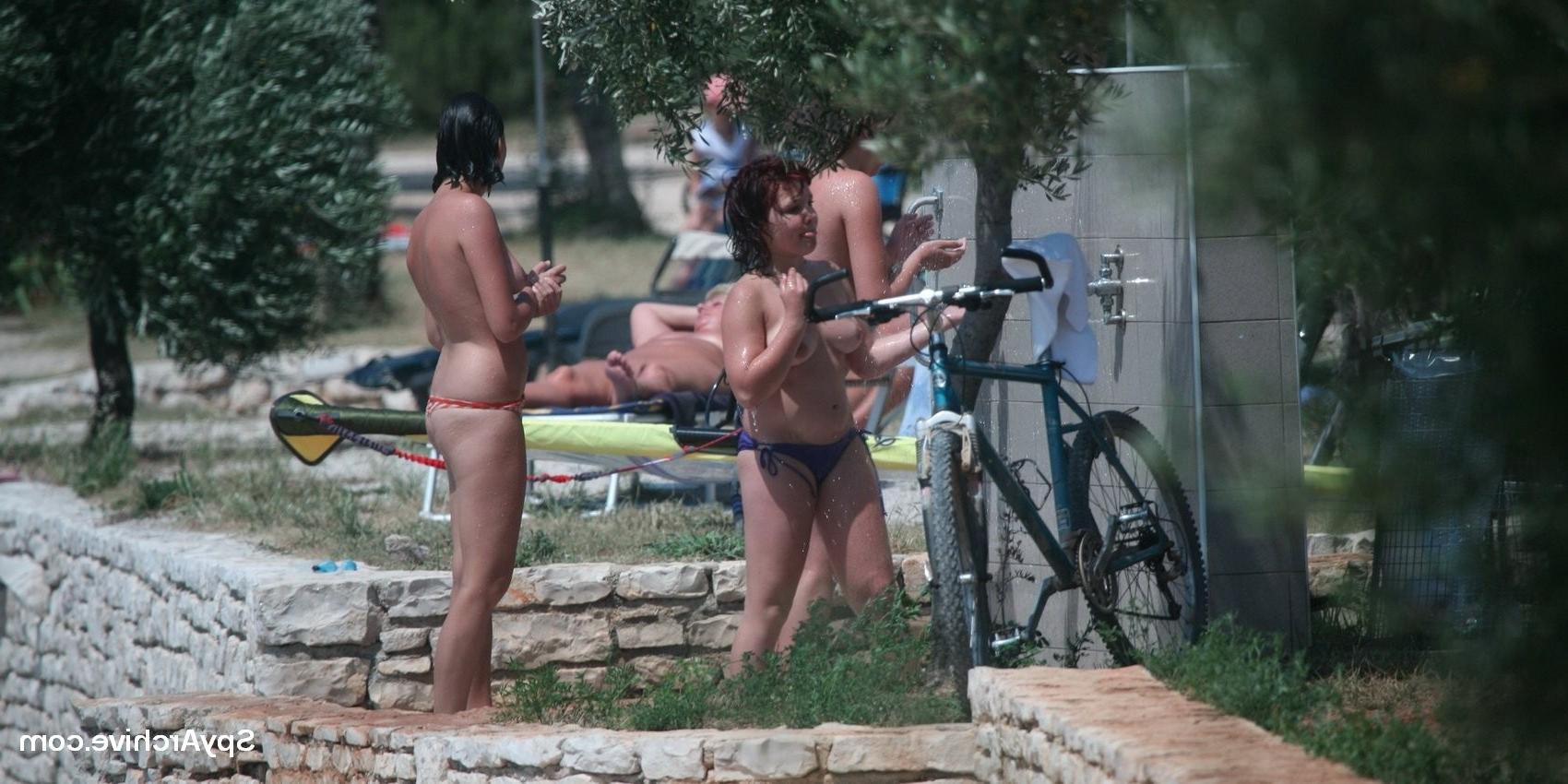 15P Spying on lovely naked girls at nudist camp