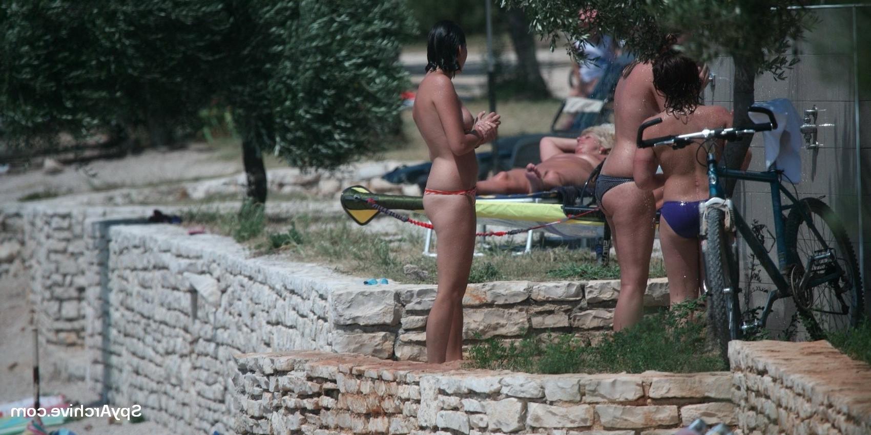 15P Spying on lovely naked girls at nudist camp