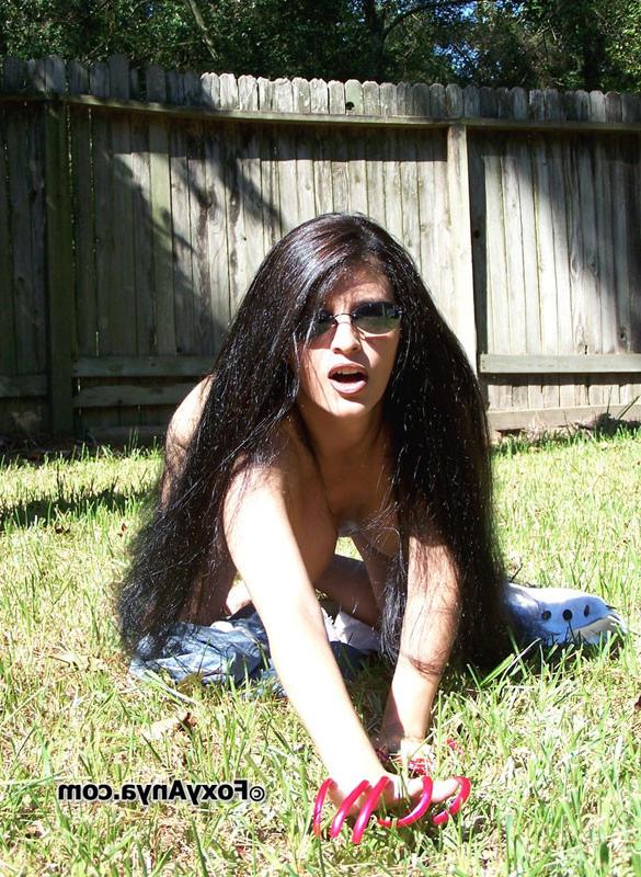 16P busty latina gets wet and nude outside