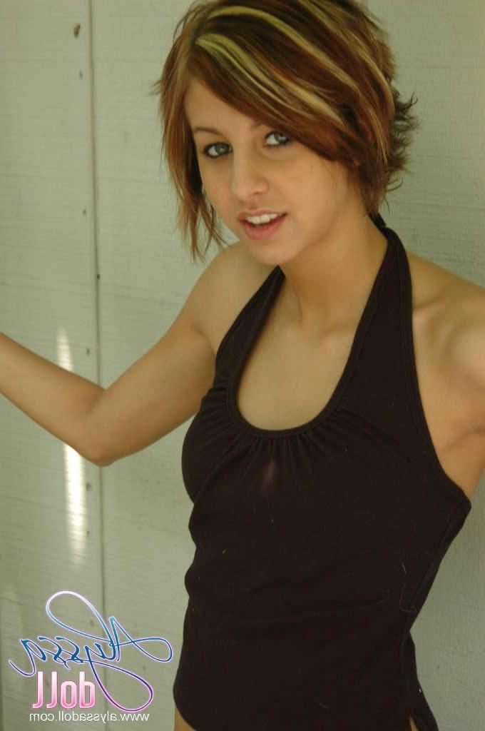 16P Brunette teen alyssa doll showing off her cute ass