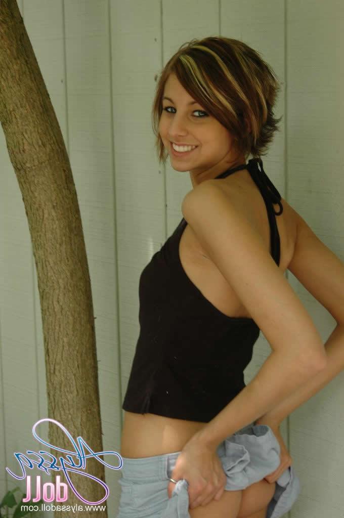 16P Brunette teen alyssa doll showing off her cute ass