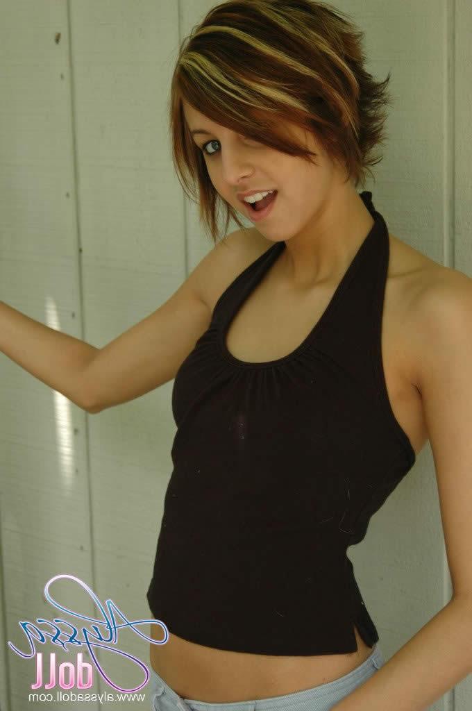 16P Brunette teen alyssa doll showing off her cute ass
