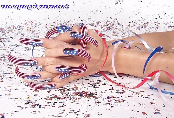 16P hot babe shows off long nails and bare tits