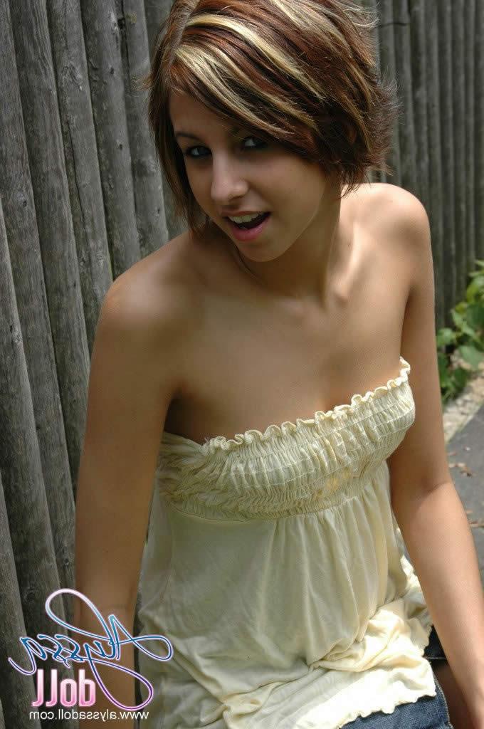16P Brunette teen alyssa doll showing off her perky tits