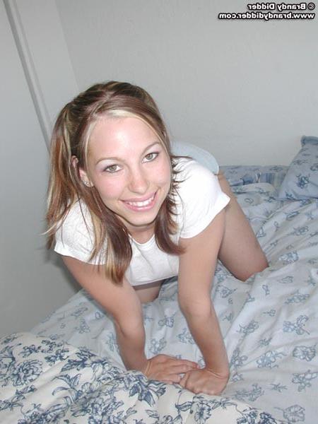 15P Brandy Didder strips in the bedroom!